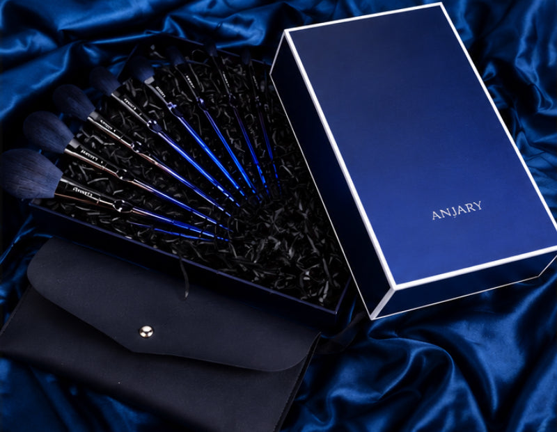 2026 New Blue 10 Makeup Brushes Set