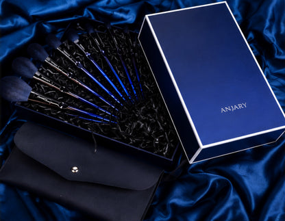 2026 New Blue 10 Makeup Brushes Set